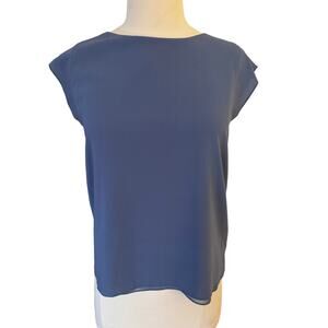 Alice + Olivia Blue Silk Blouse